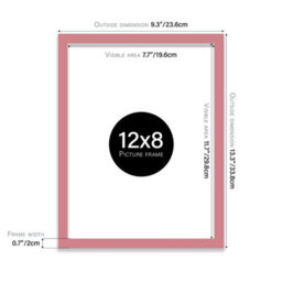 12X8 Pink Picture Frame (30.5 X 20.3Cm) Poster, Photo, Artwork, Gallery Wall Or Print - thumbnail 3