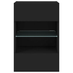 Berkfield Tv Wall Cabinet With Led Lights Black 40X30X60.5 Cm - thumbnail 9