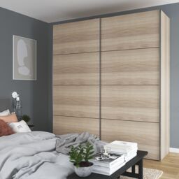 GoodHome Atomia Freestanding Oak Effect Particle Board Wardrobe (H)2250mm (W)1500mm (D)655mm - thumbnail 4