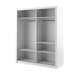 Arte Lux Iii Modern Sliding Door Mirrored Wardrobe (H2150mm W1810mm D600mm) - White Matt - thumbnail 2