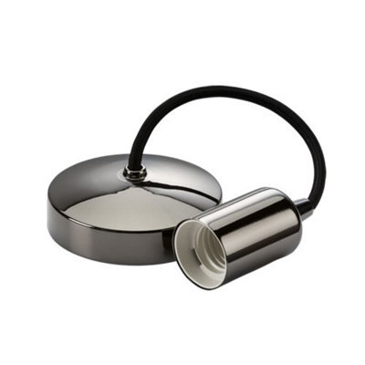 "Knightsbridge 8270Bn 6"" E27 Contemporary Pendant Set - Black Nickel"