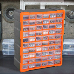 60 Drawers Parts Organiser Wall Mount Storage Cabinet Nuts Bolts Tools Units - thumbnail 6