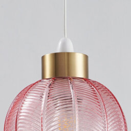 Harper Living Pink Glass Easy Fit Pendant Shade, 21Cm Diameter - thumbnail 2