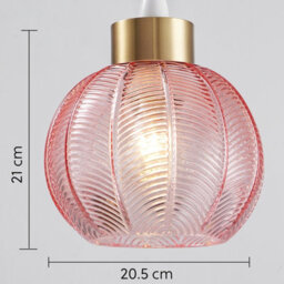 Harper Living Pink Glass Easy Fit Pendant Shade, 21Cm Diameter - thumbnail 5