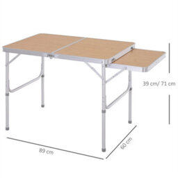 3Ft Aluminium Picnic Table W/side Desktop Outdoor Bbq Party Portable - thumbnail 2