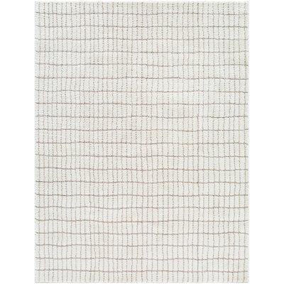 Livabliss Our Pnw Home Cascade-Modern Ivory Taupe Graphic High Pile Living Dining Bedroom Rug 160 X 213 Cm Easy Care, Non Shedding - image 1