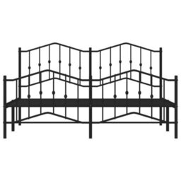 Berkfield Metal Bed Frame Without Mattress With Footboard Black 183X213Cm - thumbnail 5