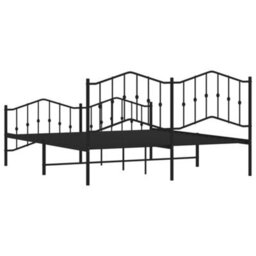 Berkfield Metal Bed Frame Without Mattress With Footboard Black 183X213Cm - thumbnail 7