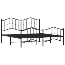 Berkfield Metal Bed Frame Without Mattress With Footboard Black 183X213Cm - thumbnail 4