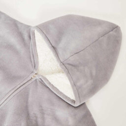 Ohs Oversized Sherpa Fleece Zip Up Wearable Hooded Jumper, One Size, Charcoal - thumbnail 4