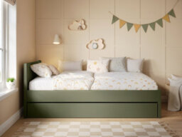 Flair Oli Single Wooden Bed With Drawers Olive Green - thumbnail 3