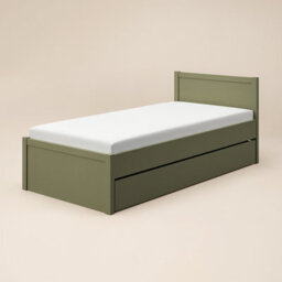 Flair Oli Single Wooden Bed With Drawers Olive Green - thumbnail 4