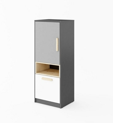 Arte Pok Cabinet (H)1300mm (W)500mm (D)400mm - Grey And White Childrens Storage Furniture - image 1