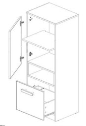Arte Pok Cabinet (H)1300mm (W)500mm (D)400mm - Grey And White Childrens Storage Furniture - thumbnail 2