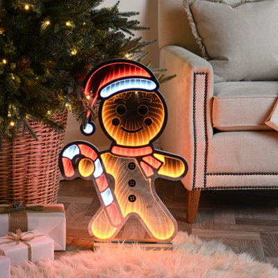 Samuel Alexander 60Cm Light Up Gingerbread Man Infinity Christmas Decoration With Leds