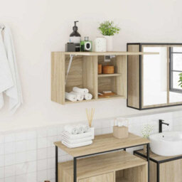Walplus Bathroom Wall Cabinet Sonoma Oak 60X25X40 Cm Engineered Wood - thumbnail 1