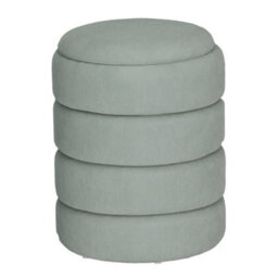 Urbn-Living Urbnliving Height 45.5Cm Soft Velvet Round Light Grey Ottoman Storage Pouffe Footstool Dressing Vanity Chair - thumbnail 1