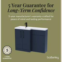 Balterley Left-Hand Bathroom Vanity And Wc Unit Combination With Basin - 1100mm - Satin Dark Blue With Black Handles - thumbnail 6