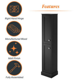 Plum&clay Fairmont Black Traditional Floor Standing Bathroom Storage Cabinet Tall Storage Unit - thumbnail 5