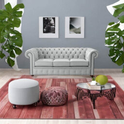Chesterfield 3 Seater Shelly Silver Grey Leather Sofa Bespoke In Classic Style - thumbnail 3