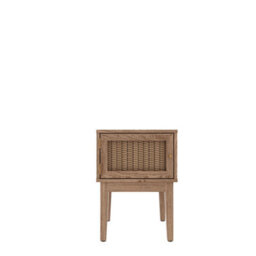LPD Bordeaux Rattan Oak Lamp Table - Modern Boho Elegance With Luxe Gold Accents - thumbnail 2