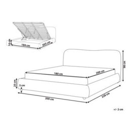 Beliani Ottoman Bed Fabric Blagnac 180 X 200 Cm (Eu Super King) Off-White - thumbnail 3