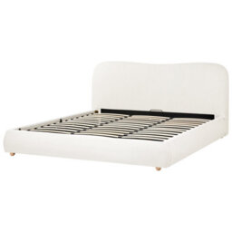 Beliani Ottoman Bed Fabric Blagnac 180 X 200 Cm (Eu Super King) Off-White - thumbnail 4