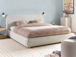Beliani Ottoman Bed Fabric Blagnac 180 X 200 Cm (Eu Super King) Off-White - thumbnail 2