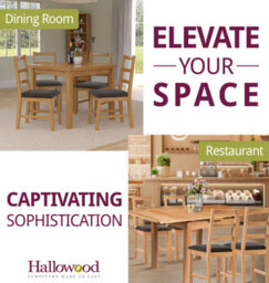 Hallowood Furniture Waverly Oak Small Extending Table With 4 Ladder Back Oak Chair With Charcoal Seat Pads - thumbnail 6