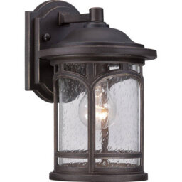 Elstead Marblehead 1 Light Small Wall Lantern - Palladian Bronze Finish, E27 - thumbnail 1