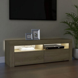 Walplus Tv Cabinet With Led Lights Sonoma Oak 120X35X40 Cm - thumbnail 4
