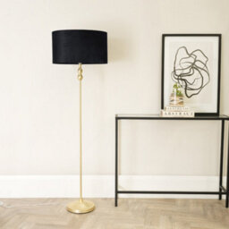 Valuelights Maggie Gold Candlestick Floor Lamp With Black Velvet Lamp Shade - thumbnail 5