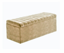 Safar 5Ft Ottoman Storage Box - Mink Plush Velvet - thumbnail 4