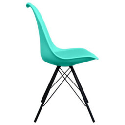 Fusion Living Soho Aqua Plastic Dining Chair With Black Metal Legs - thumbnail 6
