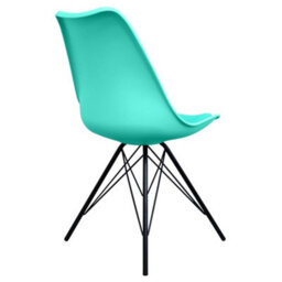 Fusion Living Soho Aqua Plastic Dining Chair With Black Metal Legs - thumbnail 5