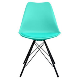 Fusion Living Soho Aqua Plastic Dining Chair With Black Metal Legs - thumbnail 7