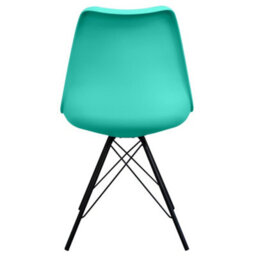 Fusion Living Soho Aqua Plastic Dining Chair With Black Metal Legs - thumbnail 4