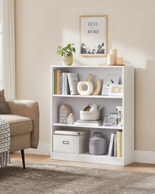 Songmics 3 Tier Bookcase Shelving Unit, Stand Shelf, Book Rack, Storage Shelf, Scandinavian Style, White - image 1