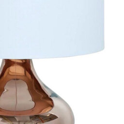 Set Of 2 Modern Gold Glass Table Lamp Bedside Lights White Shades 40Cm Height - thumbnail 4