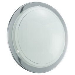 Eglo Planet 1 Chrome And White Metal And Glass Semi Sphere Flush Wall Light,  (D) 8.5Cm - thumbnail 2