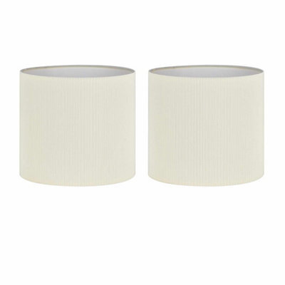 First Choice Lighting Set Of 2 White Pleated 15Cm Table Lamp Shades - image 1