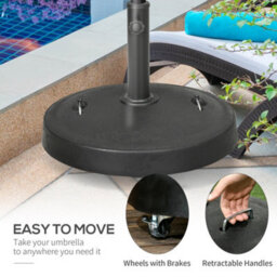 Outsunny 25Kg Round Resin Garden Parasol Base For Poles Of 38mm-48mm - thumbnail 5