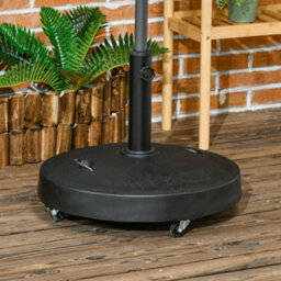 Outsunny 25Kg Round Resin Garden Parasol Base For Poles Of 38mm-48mm