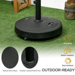 Outsunny 25Kg Round Resin Garden Parasol Base For Poles Of 38mm-48mm - thumbnail 6