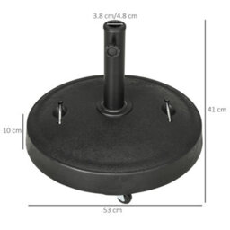 Outsunny 25Kg Round Resin Garden Parasol Base For Poles Of 38mm-48mm - thumbnail 3
