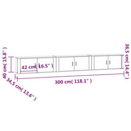 Berkfield Classic Wall-Mounted Tv Cabinets 3 Pcs Sonoma Oak 100X34.5X40 Cm - thumbnail 8