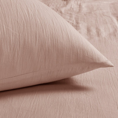 Velosso Minimalist Microfibre Duvet Cover & Pillowcase Set, Breathable Fabric, Machine Washable, Wrinkle-Resistant Sleep Essentials - Pink