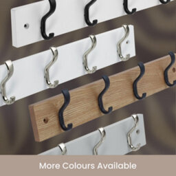 Keypak Wall-Mounted Coat Rack - 4 Hooks On Modern Wooden Base For Wall & Door - 38Cm (Satin Nickel/white) - thumbnail 6