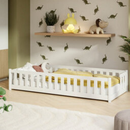 Arte Zoya White 90 X 190Cm Single Low Bed - Foam Mattress Included - thumbnail 1