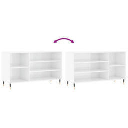 Berkfield Shoe Cabinet High Gloss White 102X36X60 Cm Engineered Wood - thumbnail 7